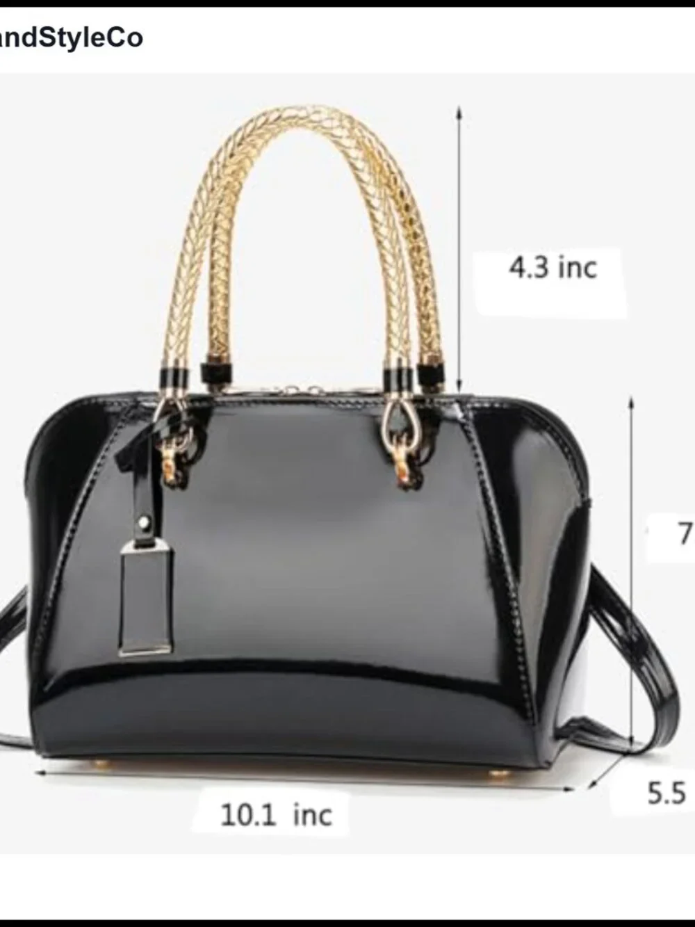 Patent Vegan Leather Satchel Purse Crossbody Shoulder Bag Shiny Handbag